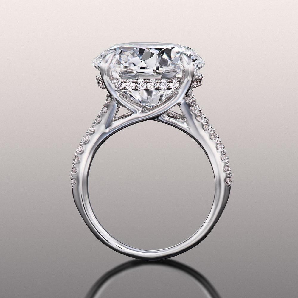 Round Cut The Pollock Ring with Lab Grown Diamond in 14KT White Gold view 3
