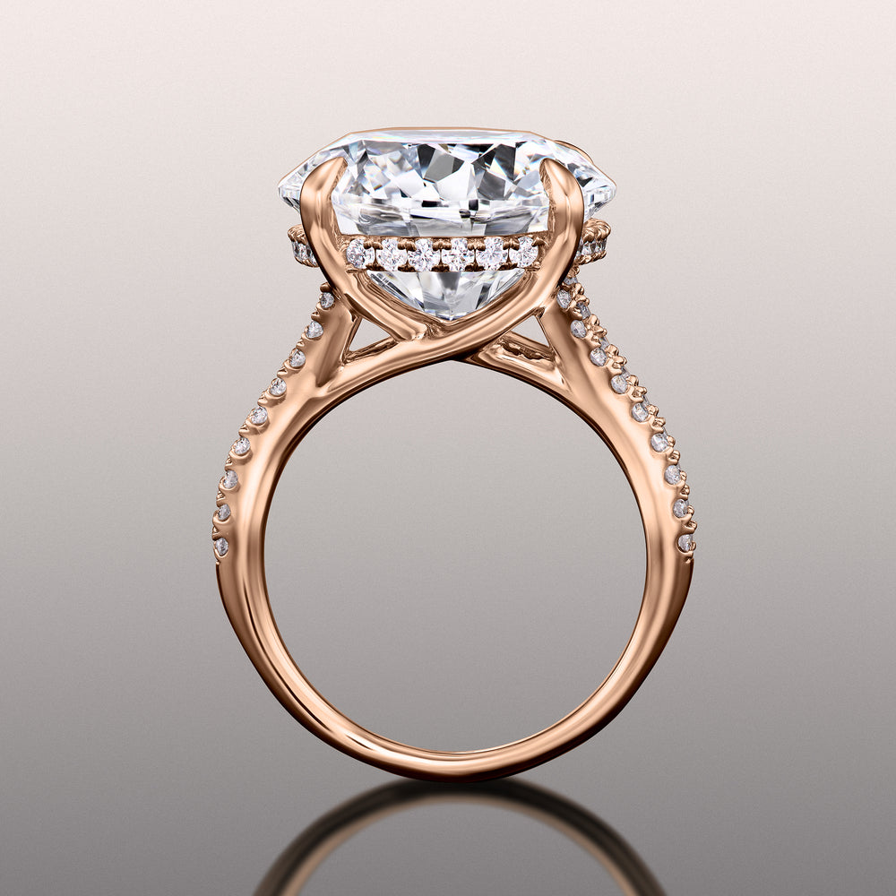 Round Cut The Pollock Ring with Lab Grown Diamond in 14KT Rose Gold view 3
