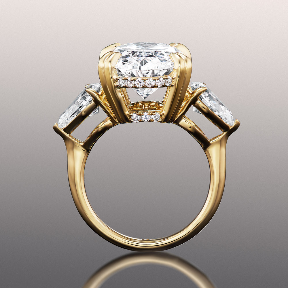 Oval Cut The Donatello Ring with Lab Grown Diamond in 14KT Yellow Gold view 3
