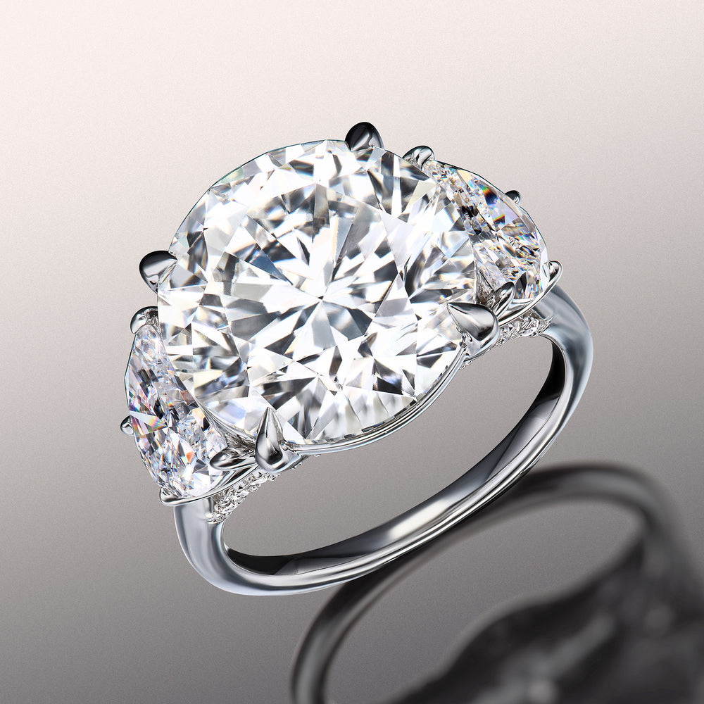 The Rosentein Reserve Rings with Round Cut Diamond in 14KT Platinum view 2
