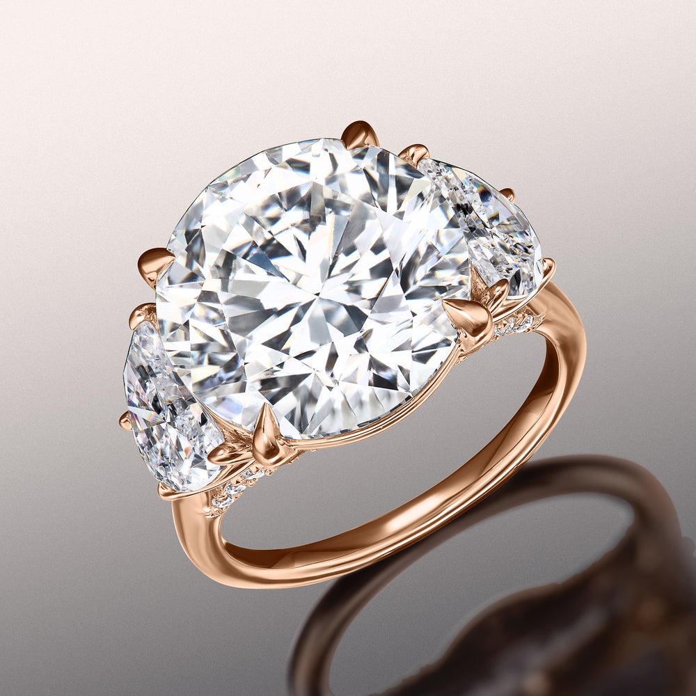 Round Cut The Rosenstein Ring with Lab Grown Diamond in 14KT Rose Gold view 2
