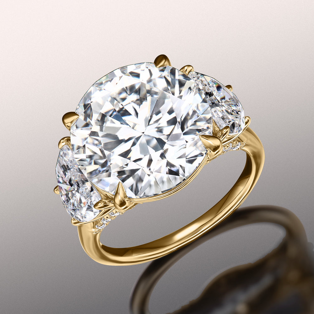 Round Cut The Rosenstein Ring with Lab Grown Diamond in 14KT Yellow Gold view 2
