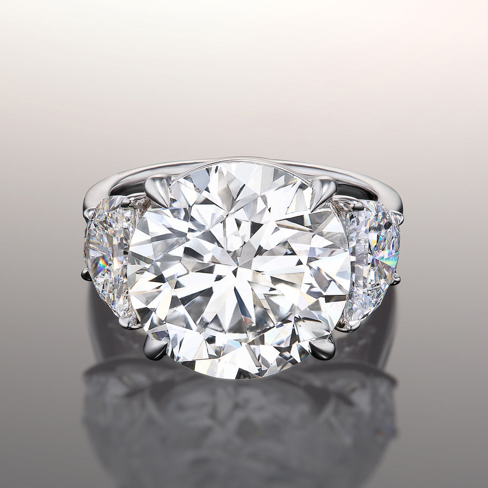 Round Cut The Rosenstein Ring with Lab Grown Diamond in 14KT White Gold view 1
