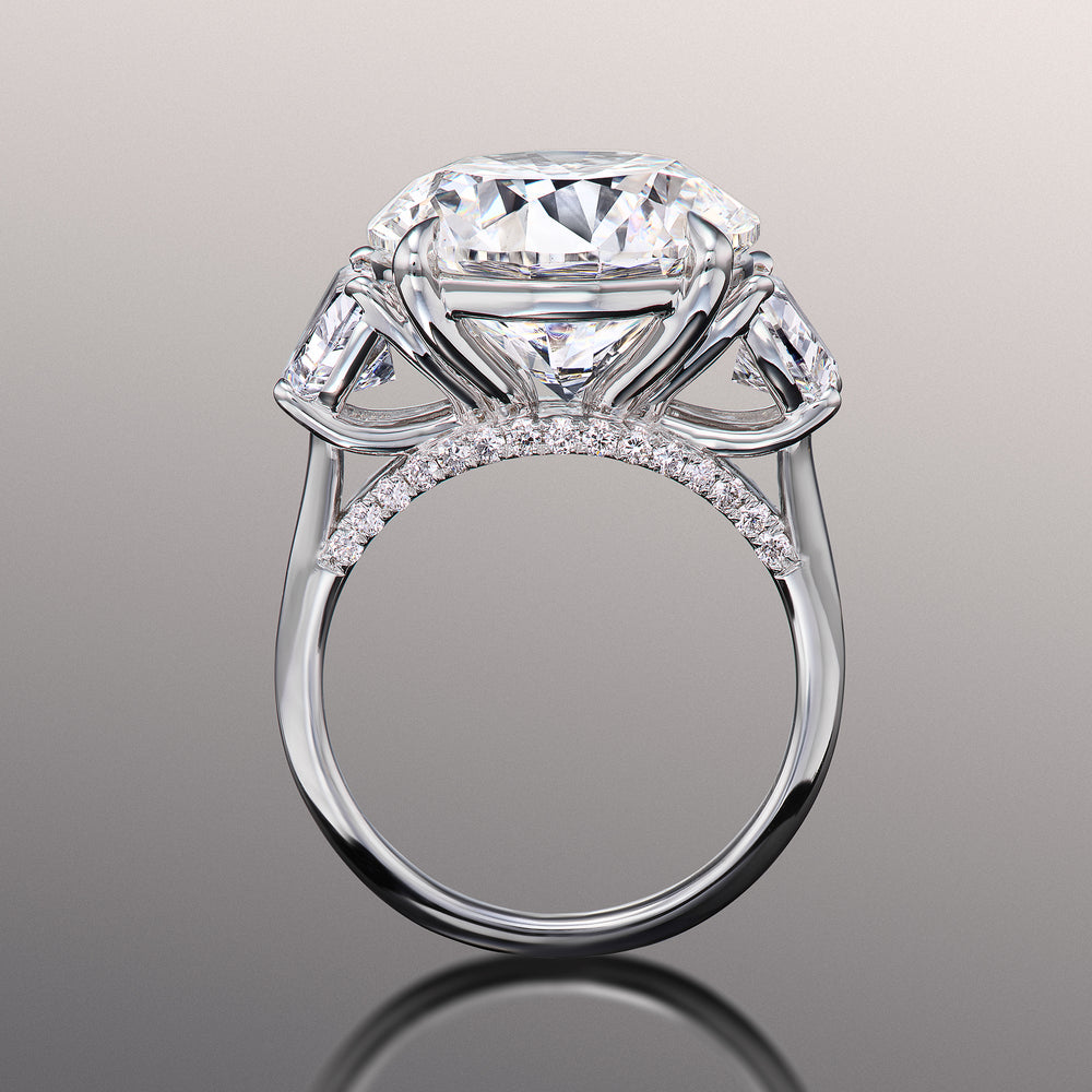 The Rosentein Reserve Rings with Round Cut Diamond in 14KT Platinum view 3
