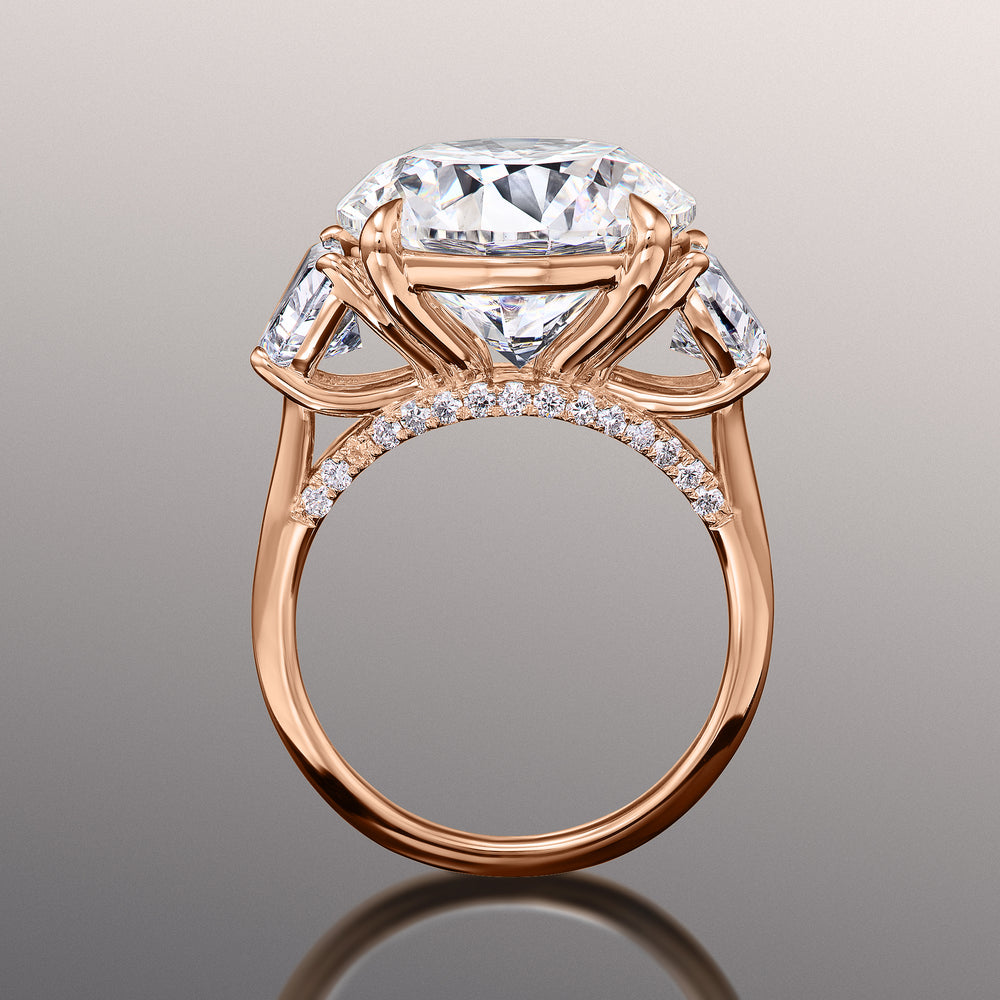 Round Cut The Rosenstein Ring with Lab Grown Diamond in 14KT Rose Gold view 3
