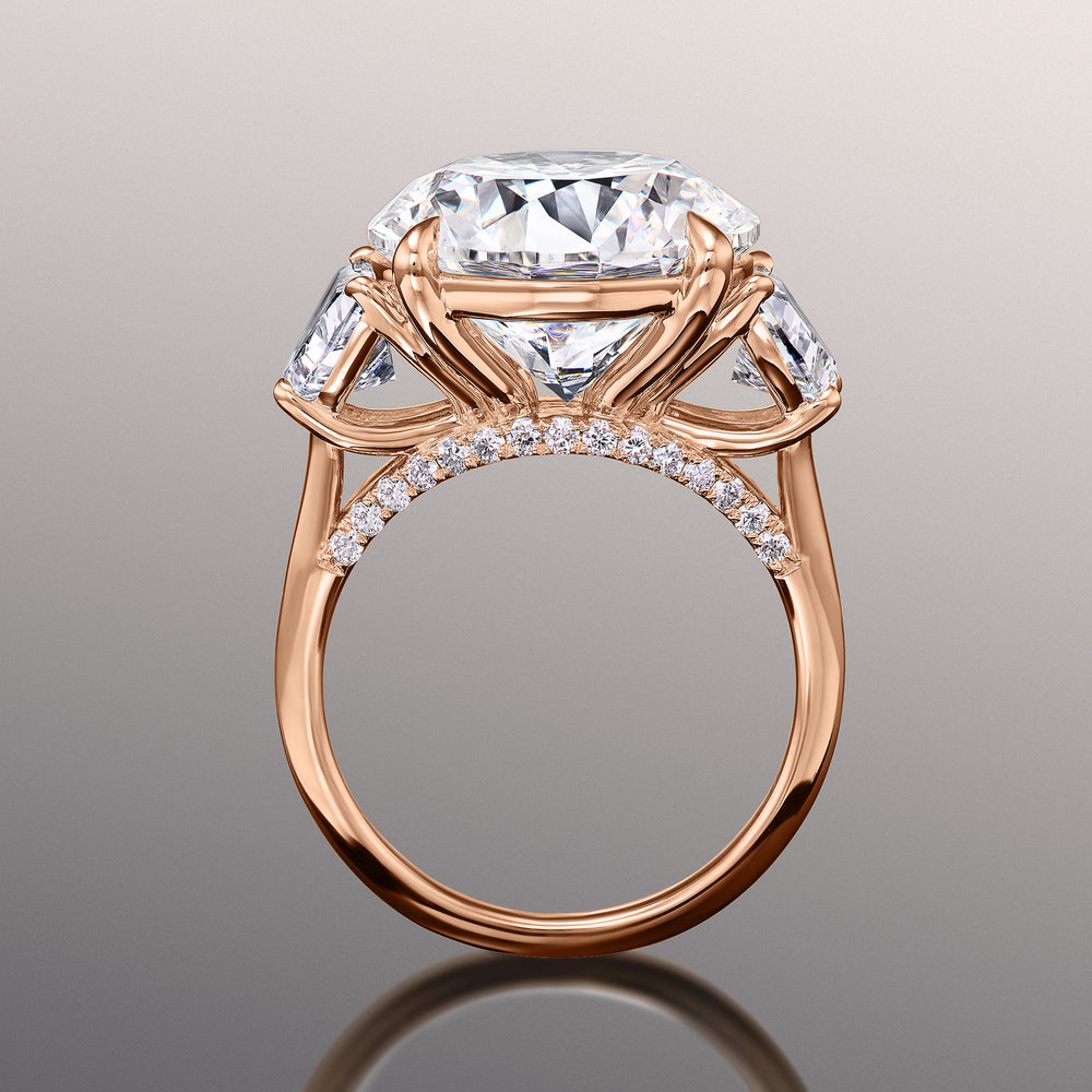 The Rosentein Reserve Rings with Round Cut Diamond in 14KT Rose Gold view 3
