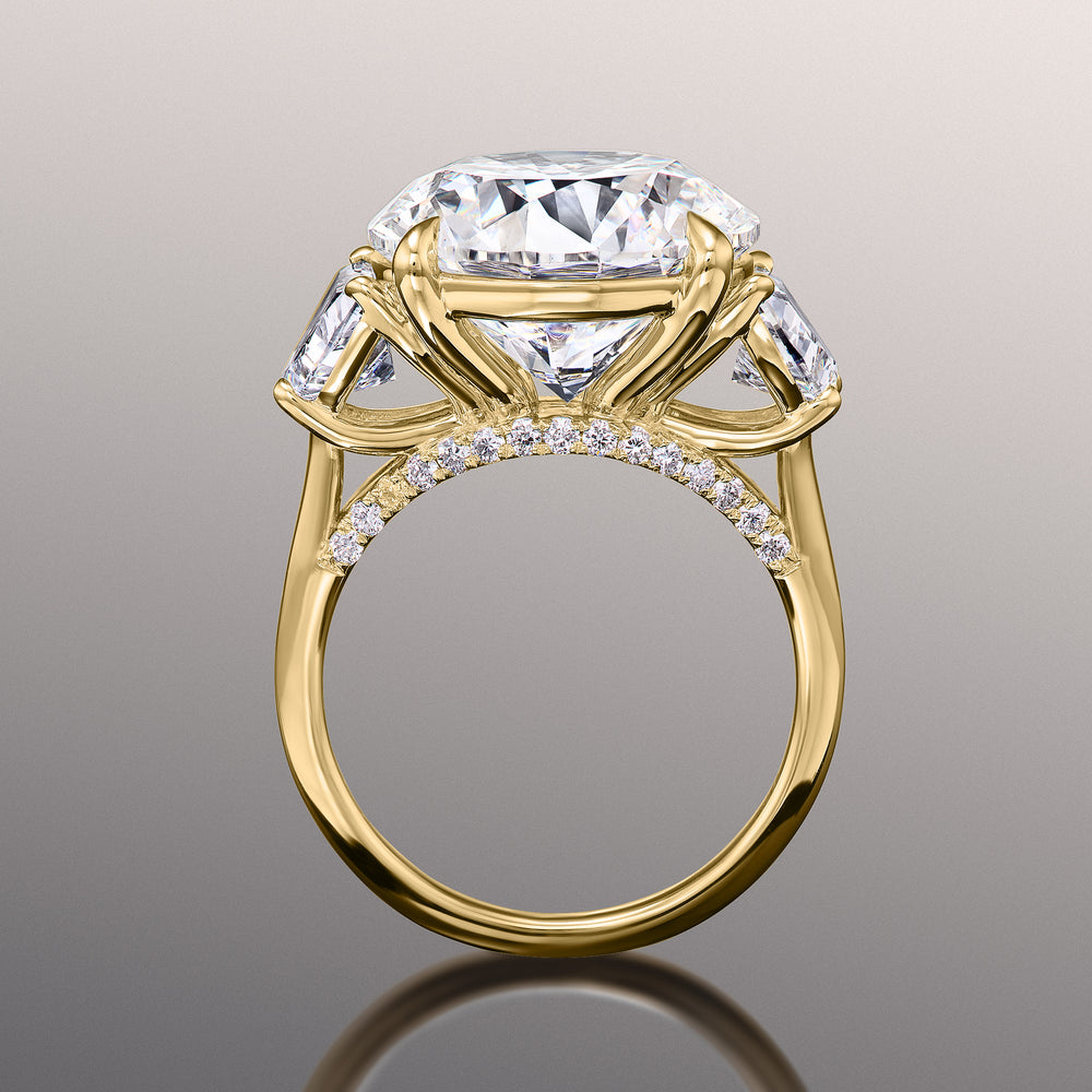 Round Cut The Rosenstein Ring with Lab Grown Diamond in 14KT Yellow Gold view 3
