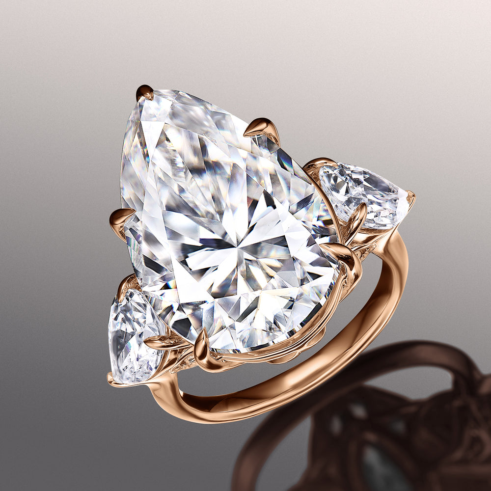 Pear Cut The Goya Ring with Lab Grown Diamond in 14KT Rose Gold view 2
