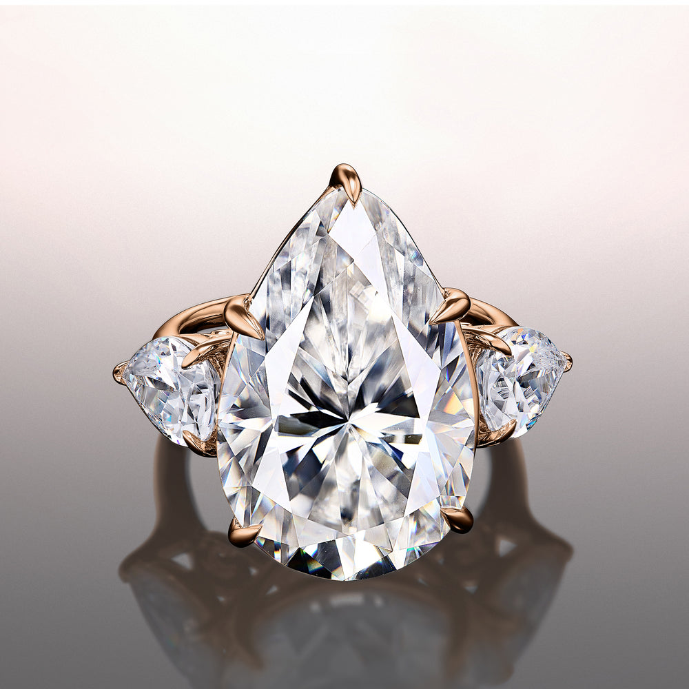 Pear Cut The Goya Ring with Lab Grown Diamond in 14KT Rose Gold view 1
