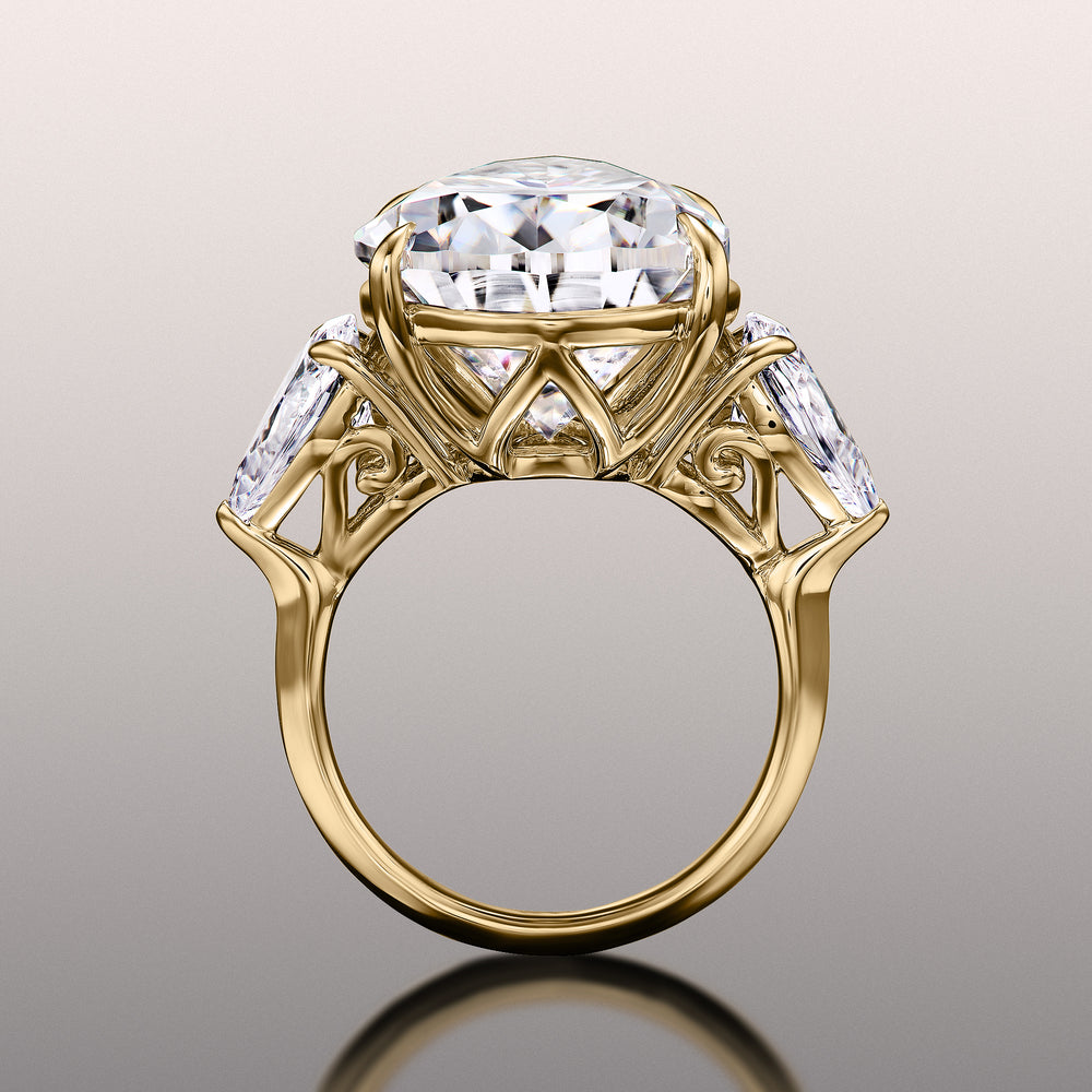 Pear Cut The Goya Ring with Lab Grown Diamond in 14KT Yellow Gold view 3
