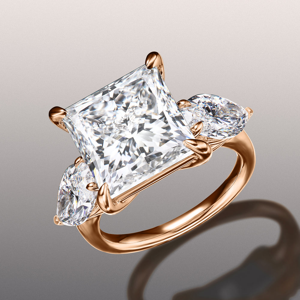 Princess Cut The Degas Ring with Lab Grown Diamond in 14KT Rose Gold view 2
