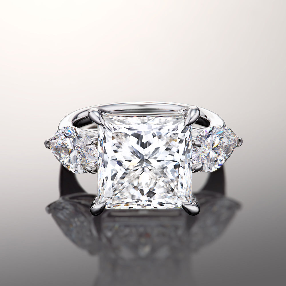 The Degas Ring with Princess Cut Diamond in 14KT Platinum view 1

