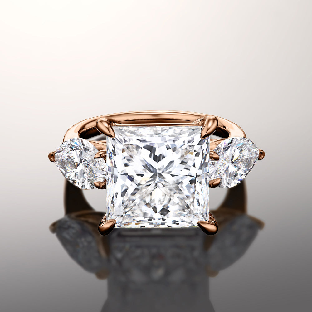 The Degas Ring with Princess Cut Diamond in 14KT Rose Gold view 1
