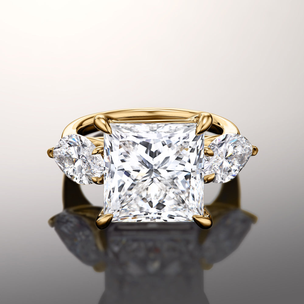 The Degas Ring with Princess Cut Diamond in 14KT Yellow Gold view 1
