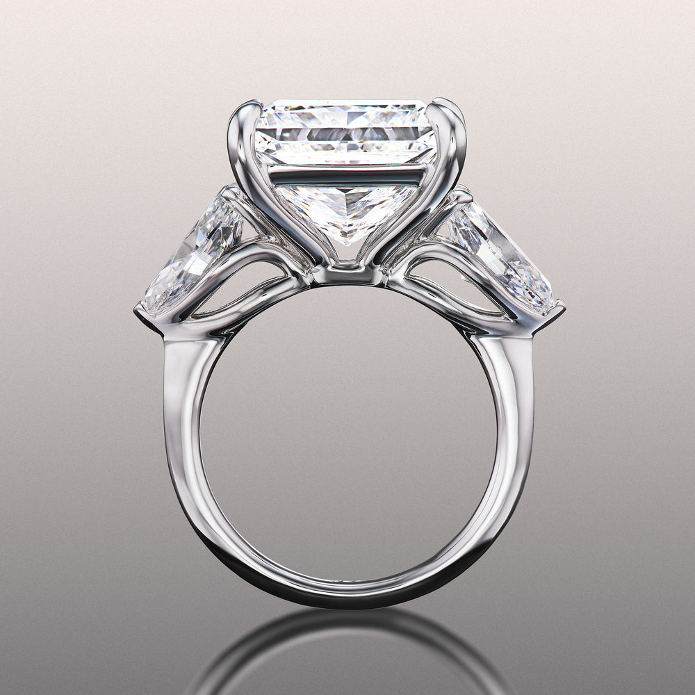 The Degas Ring with Princess Cut Diamond in 14KT Platinum view 3
