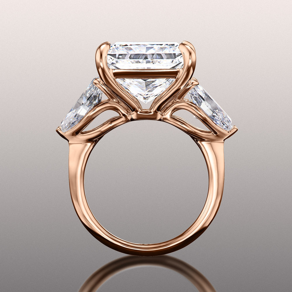 The Degas Ring with Princess Cut Diamond in 14KT Rose Gold view 3
