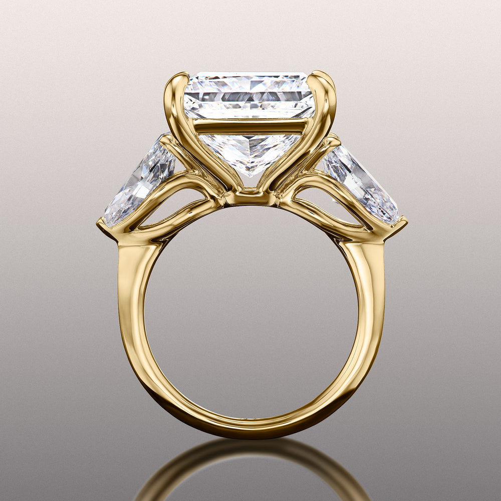 The Degas Ring with Princess Cut Diamond in 14KT Yellow Gold view 3
