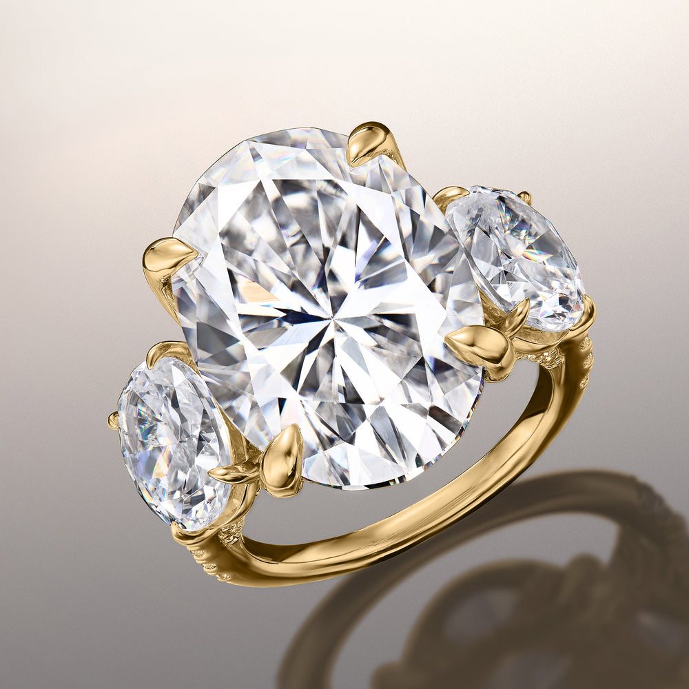Oval Cut The O'Keefe Ring with Lab Grown Diamond in 14KT Yellow Gold view 2
