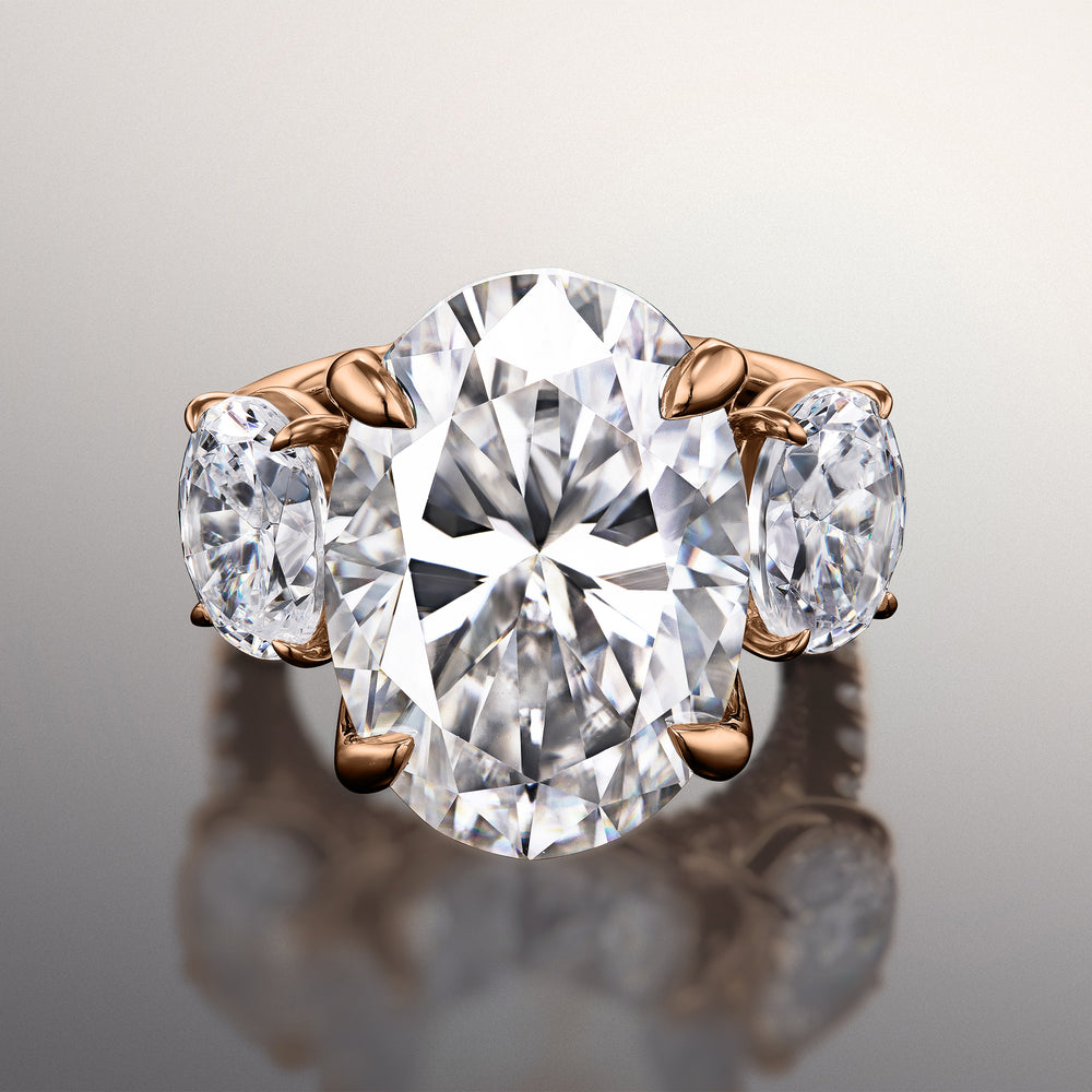 Oval Cut The O'Keefe Ring with Lab Grown Diamond in 14KT Rose Gold view 1
