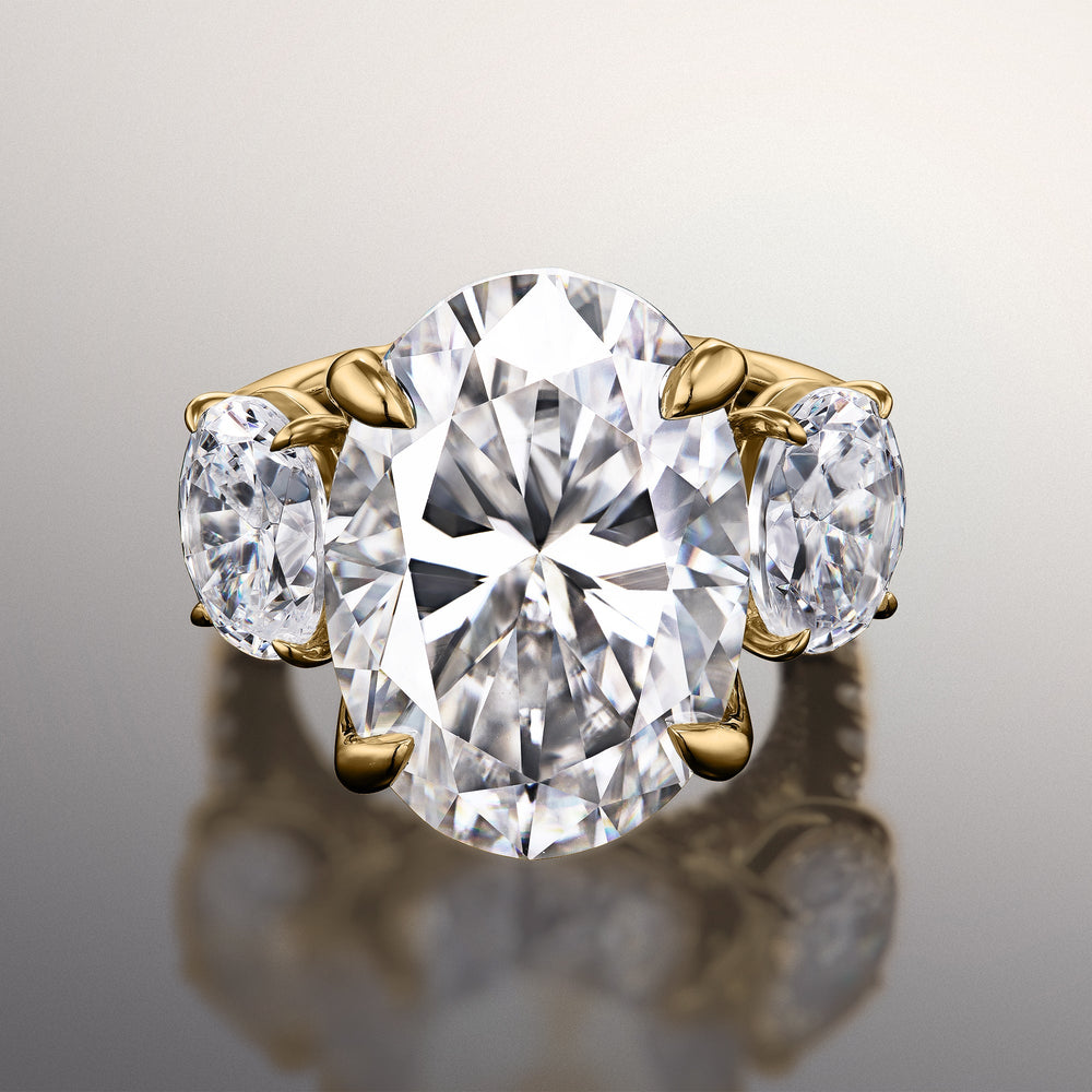 The O'Keefe Ring with Oval Cut Diamond in 14KT Yellow Gold view 1
