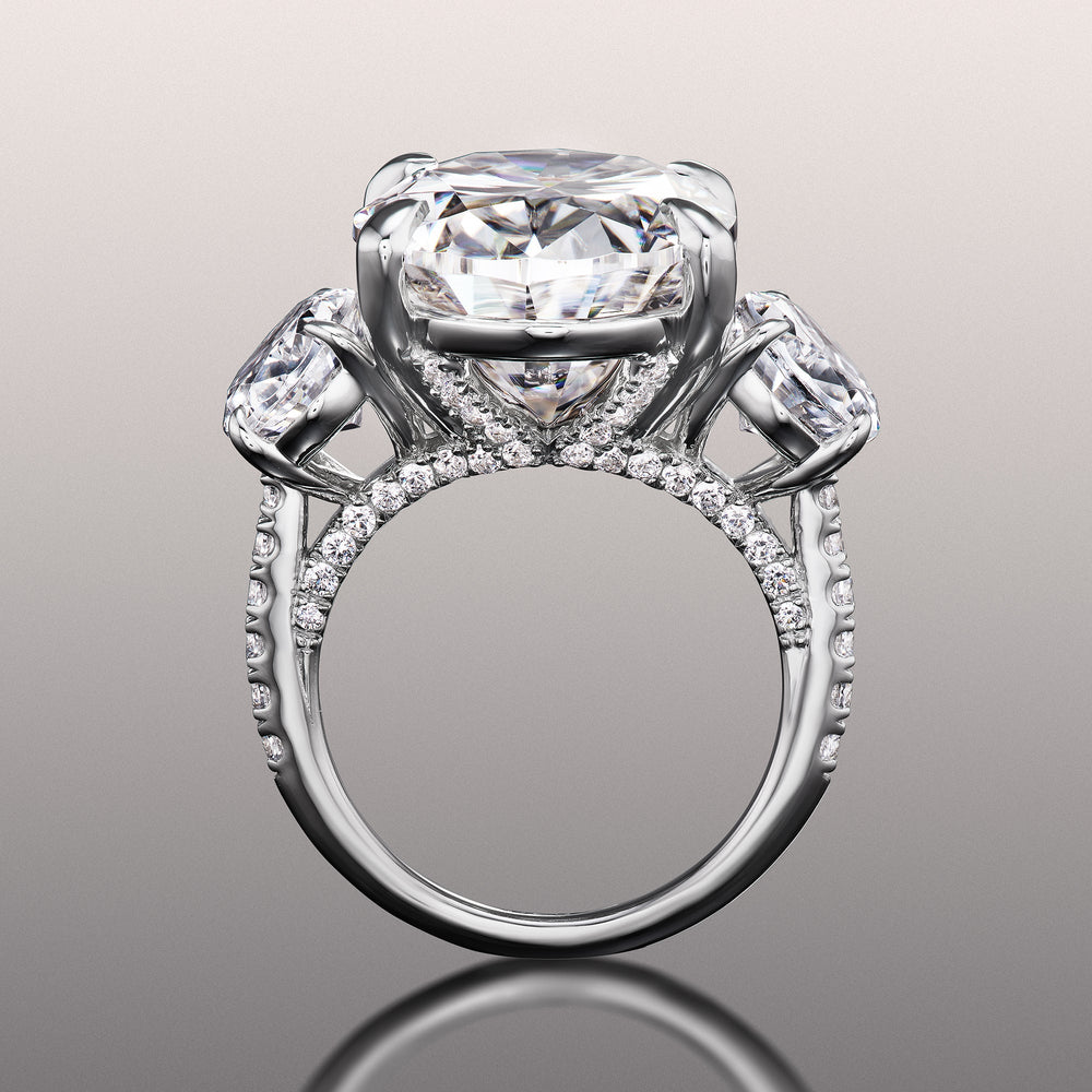The O'Keefe Ring with Oval Cut Diamond in 14KT Platinum view 3
