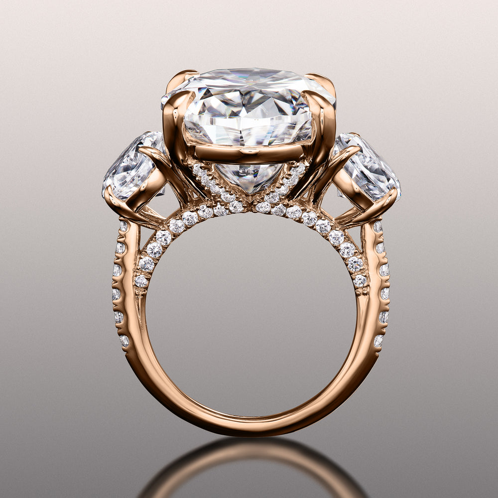 Oval Cut The O'Keefe Ring with Lab Grown Diamond in 14KT Rose Gold view 3
