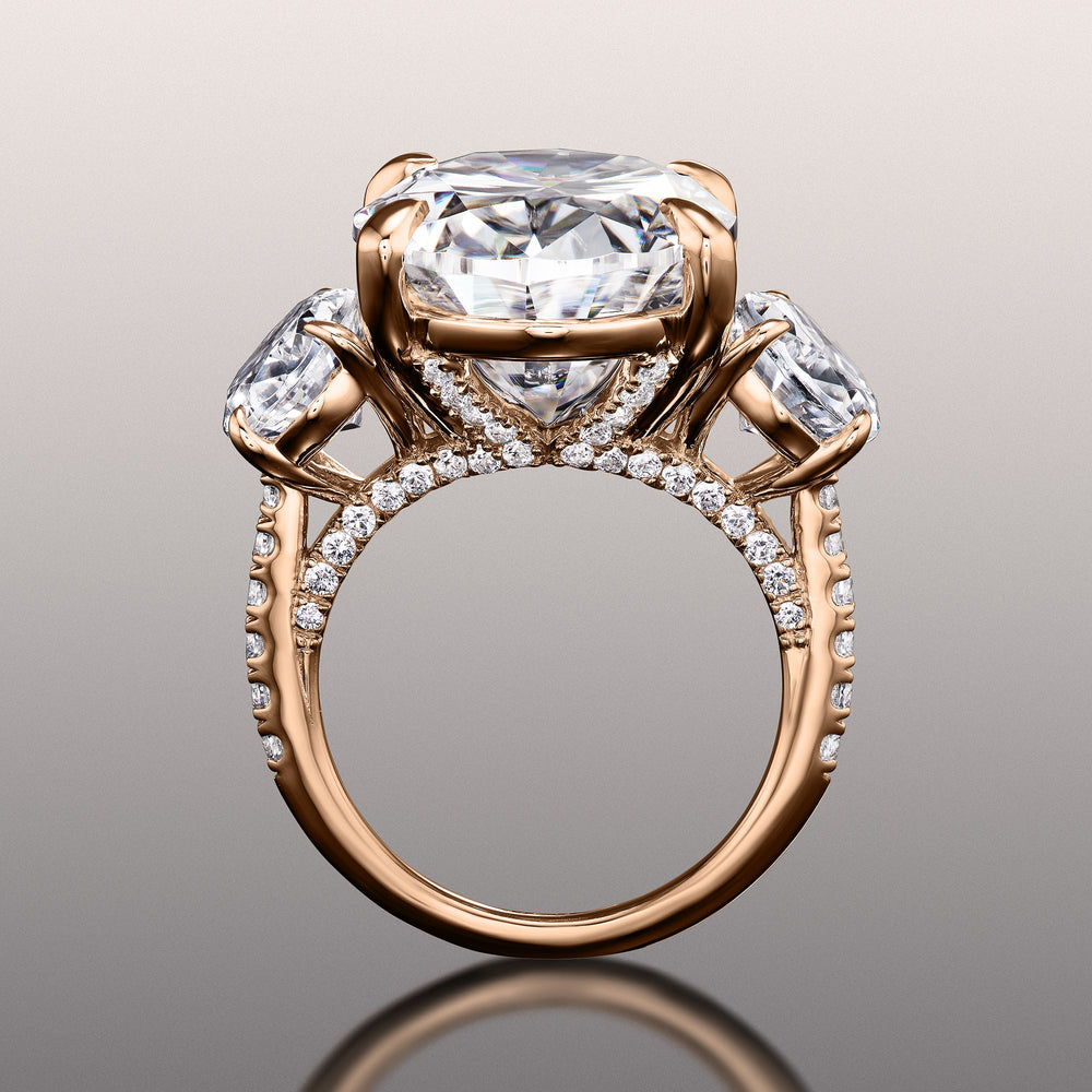 The O'Keefe Ring with Oval Cut Diamond in 14KT Rose Gold view 3
