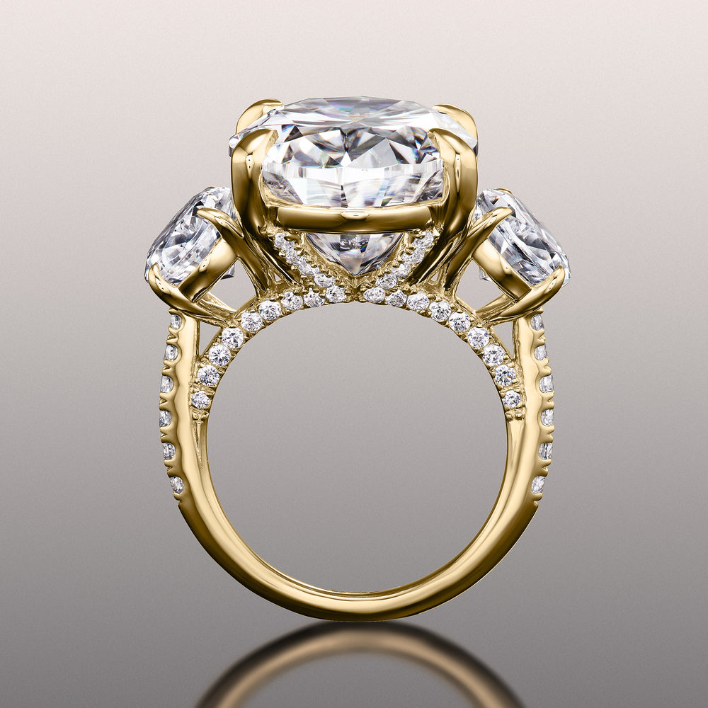 Oval Cut The O'Keefe Ring with Lab Grown Diamond in 14KT Yellow Gold view 3
