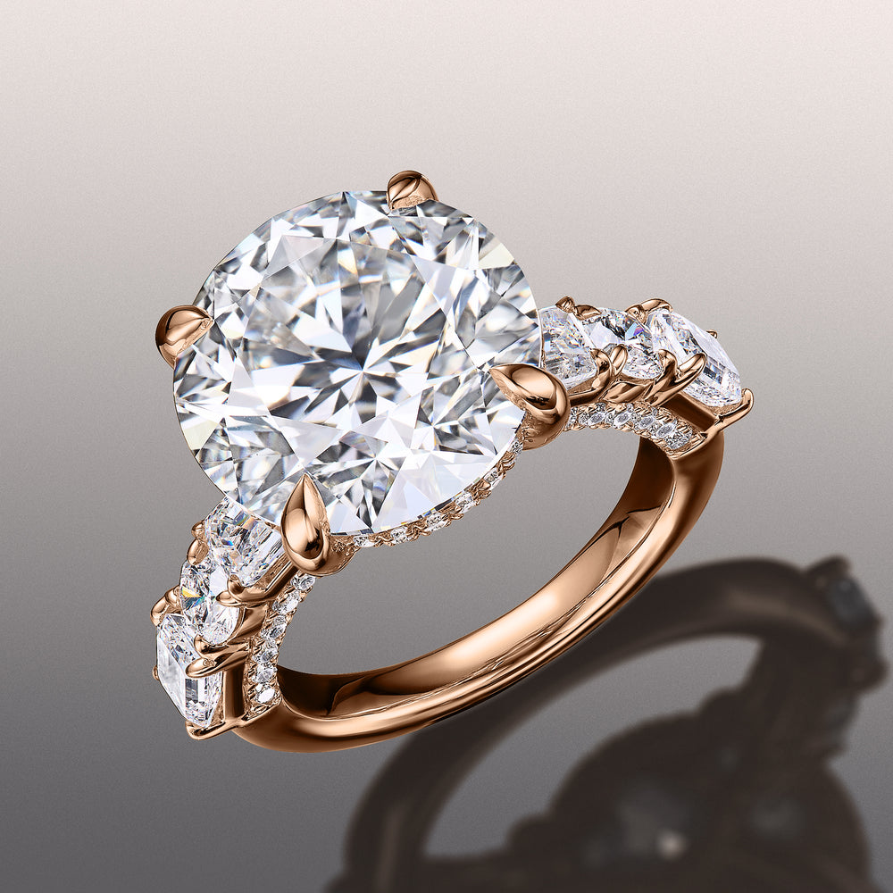 Round Cut The Rockwell Ring with Lab Grown Diamond in 14KT Rose Gold view 2
