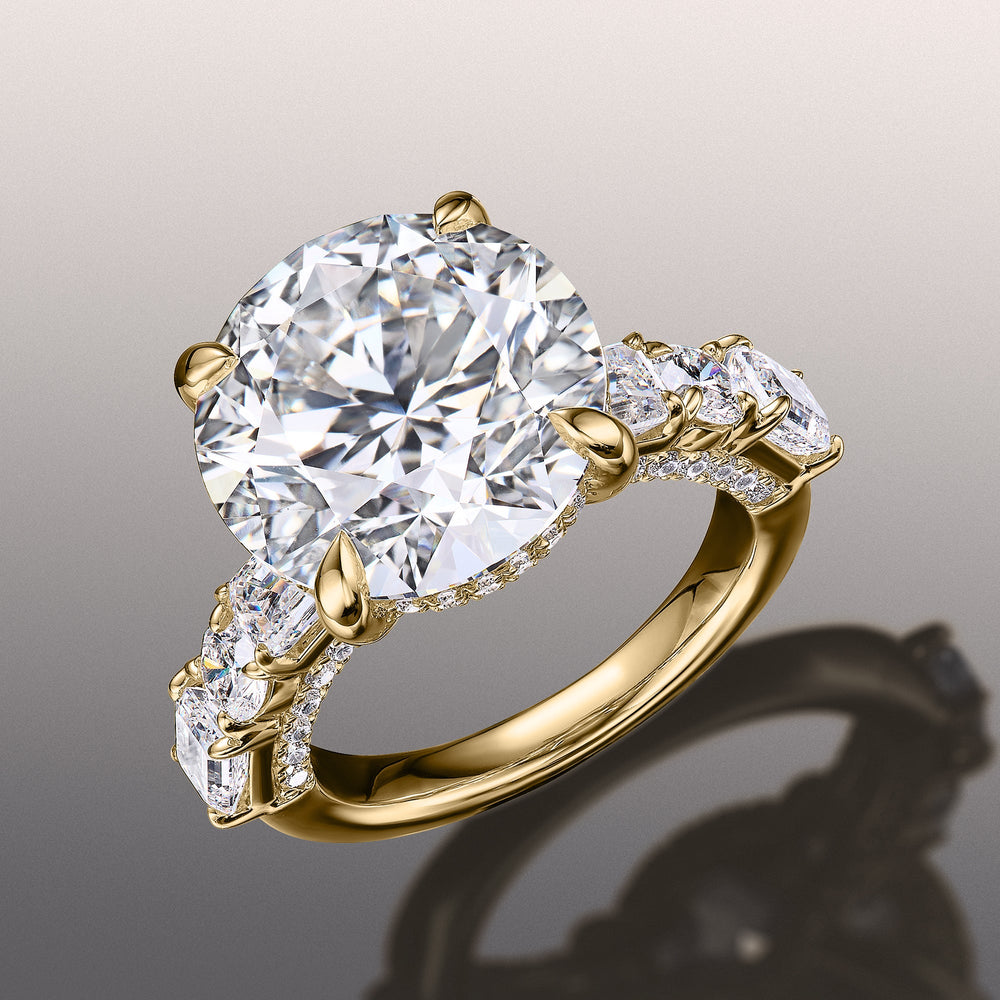 The Rockwell Ring with Round Cut Diamond in 14KT Yellow Gold view 2
