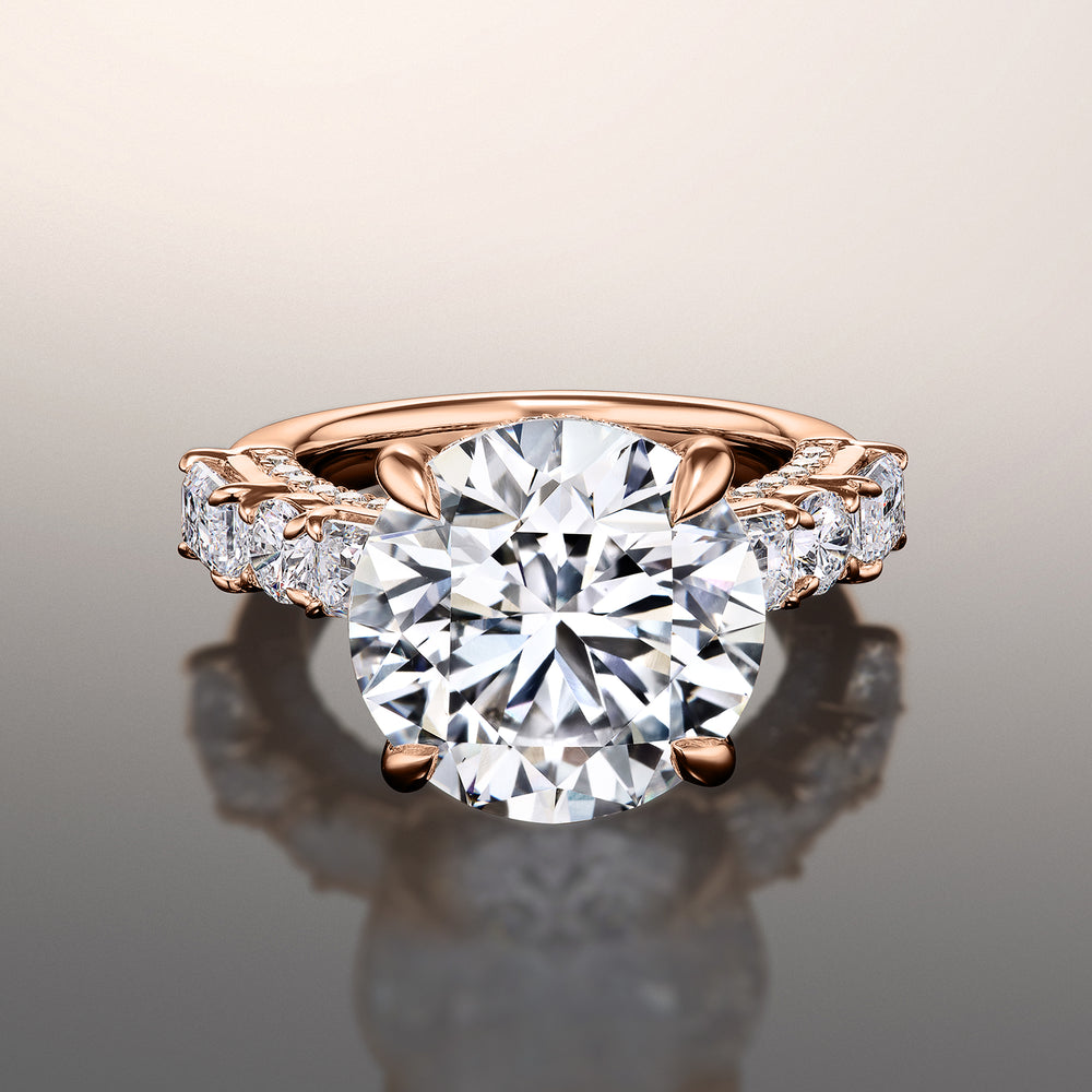 Round Cut The Rockwell Ring with Lab Grown Diamond in 14KT Rose Gold view 1
