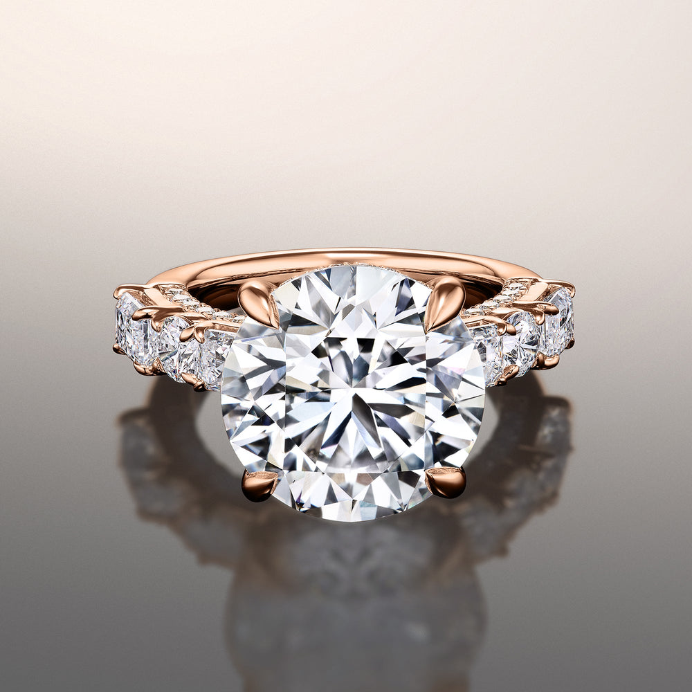 The Rockwell Ring with Round Cut Diamond in 14KT Rose Gold view 1
