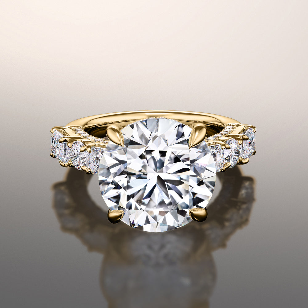 Round Cut The Rockwell Ring with Lab Grown Diamond in 14KT Yellow Gold view 1
