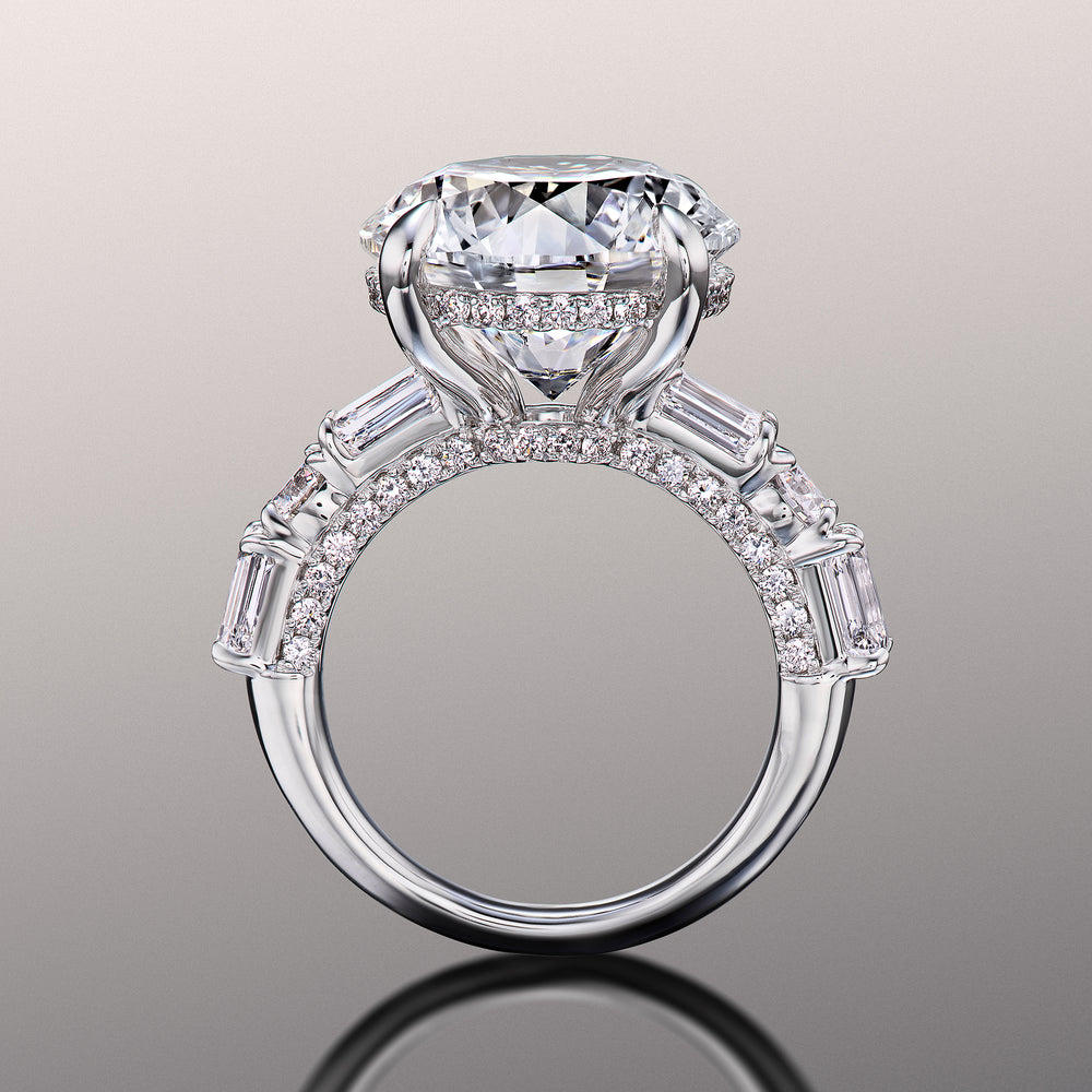 Round Cut The Rockwell Ring with Lab Grown Diamond in 14KT White Gold view 3
