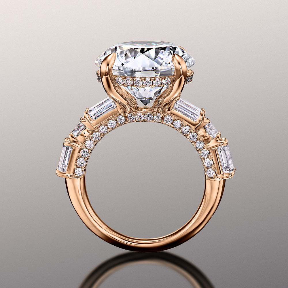 Round Cut The Rockwell Ring with Lab Grown Diamond in 14KT Rose Gold view 3
