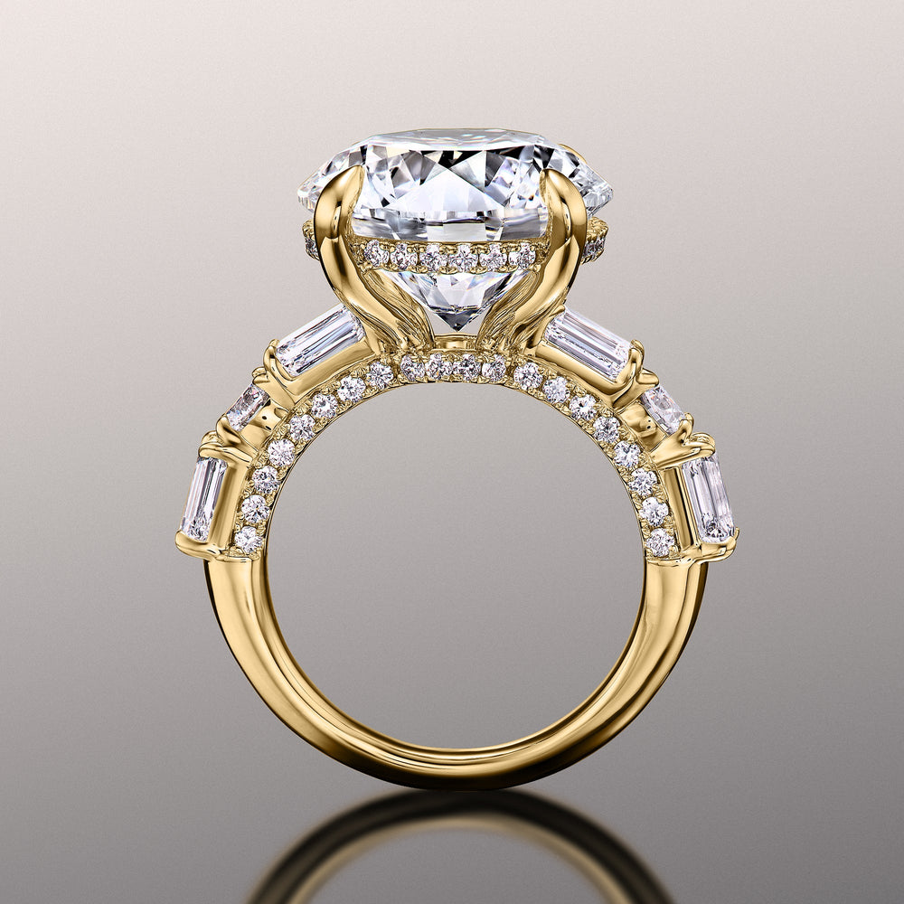The Rockwell Ring with Round Cut Diamond in 14KT Yellow Gold view 3
