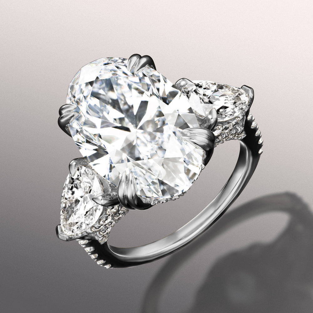 The Matisse Ring with Oval Cut Diamond in 14KT White Gold view 2
