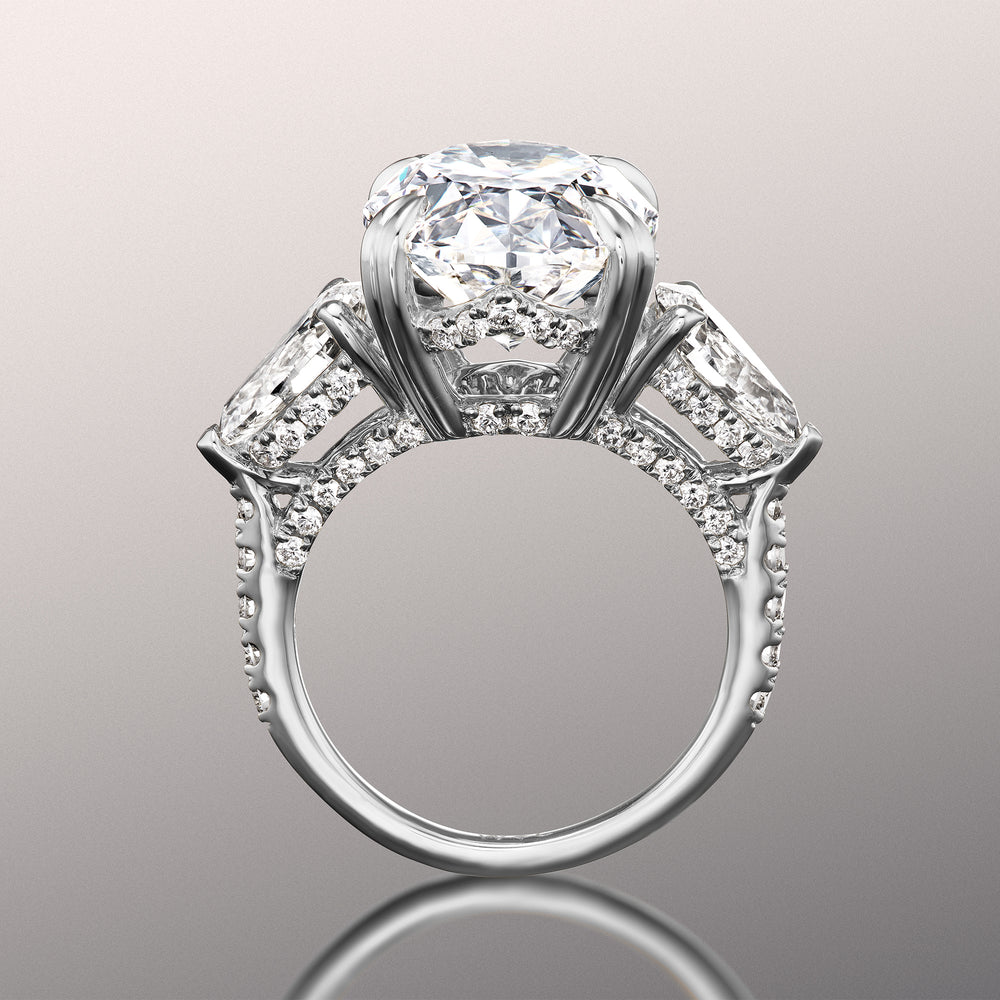 The Calder Ring with Oval Cut Diamond in 14KT White Gold view 3
