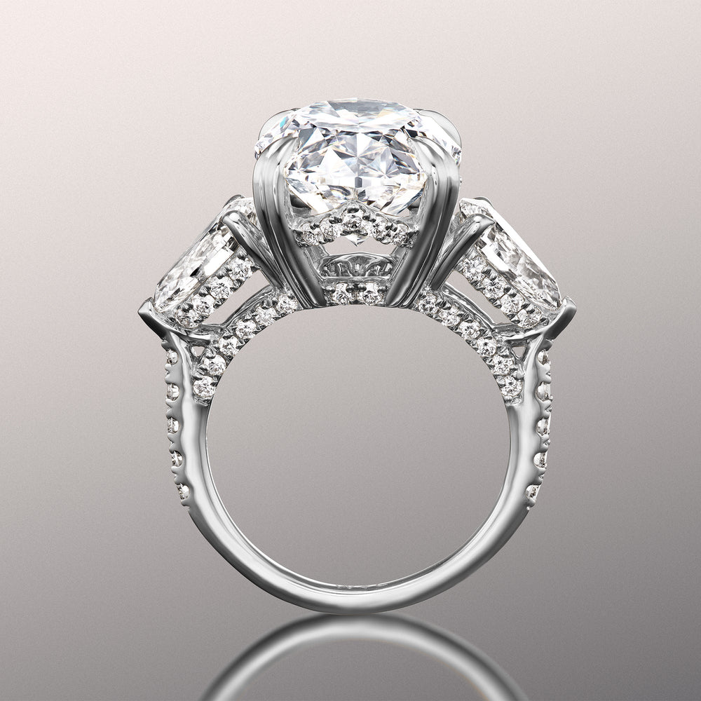 The Matisse Ring with Oval Cut Diamond in 14KT White Gold view 3

