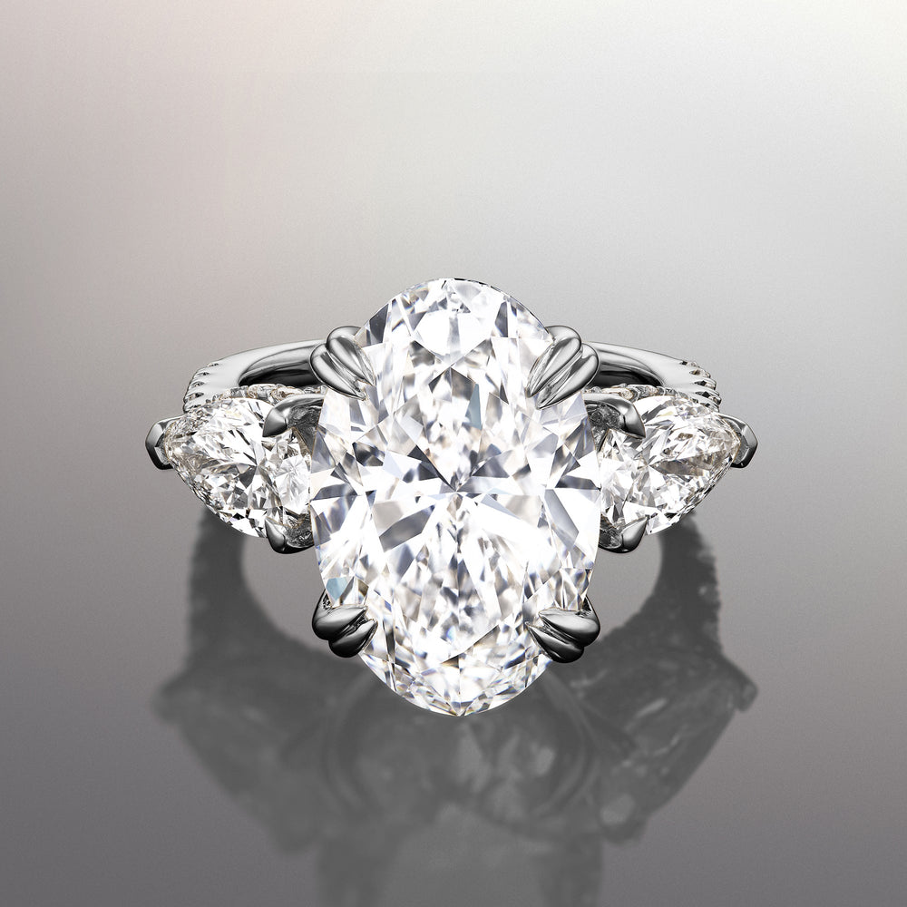 The Matisse Ring with Oval Cut Diamond in 14KT White Gold view 1
