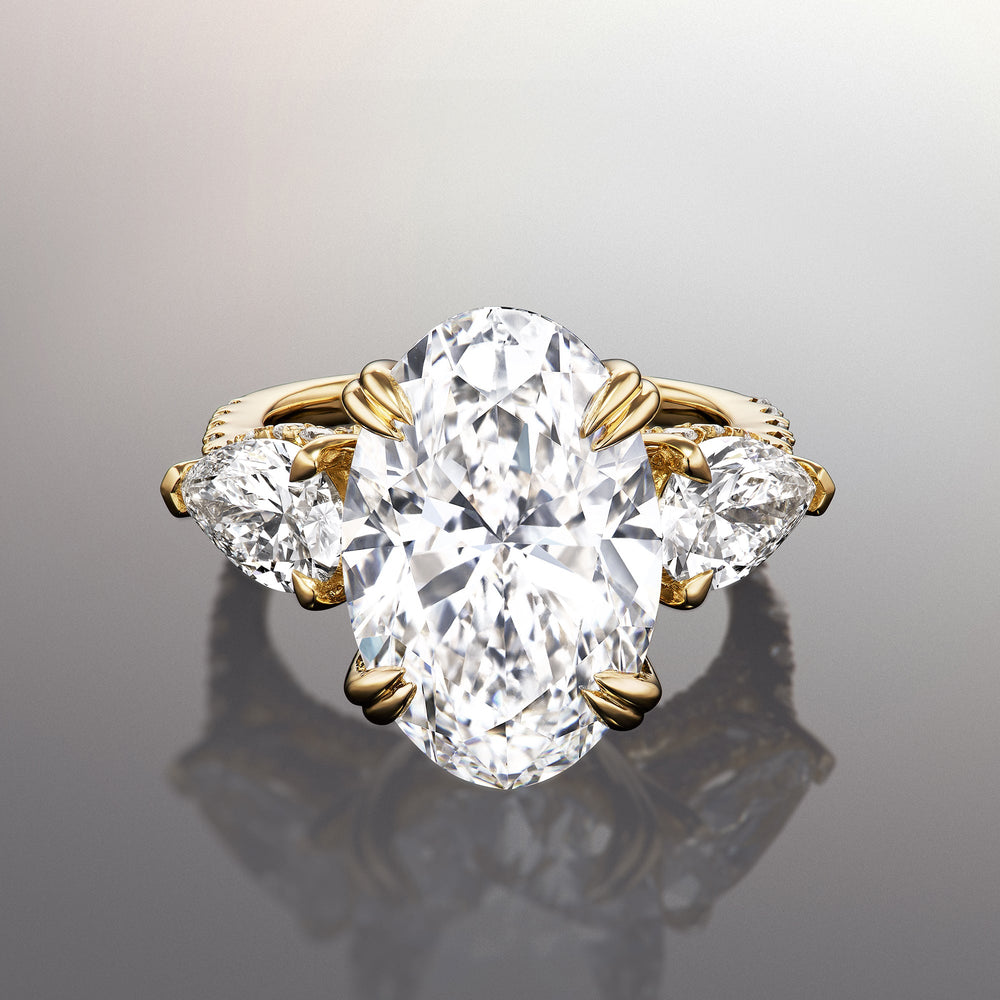 The Matisse Ring with Oval Cut Diamond in 14KT Yellow Gold view 1
