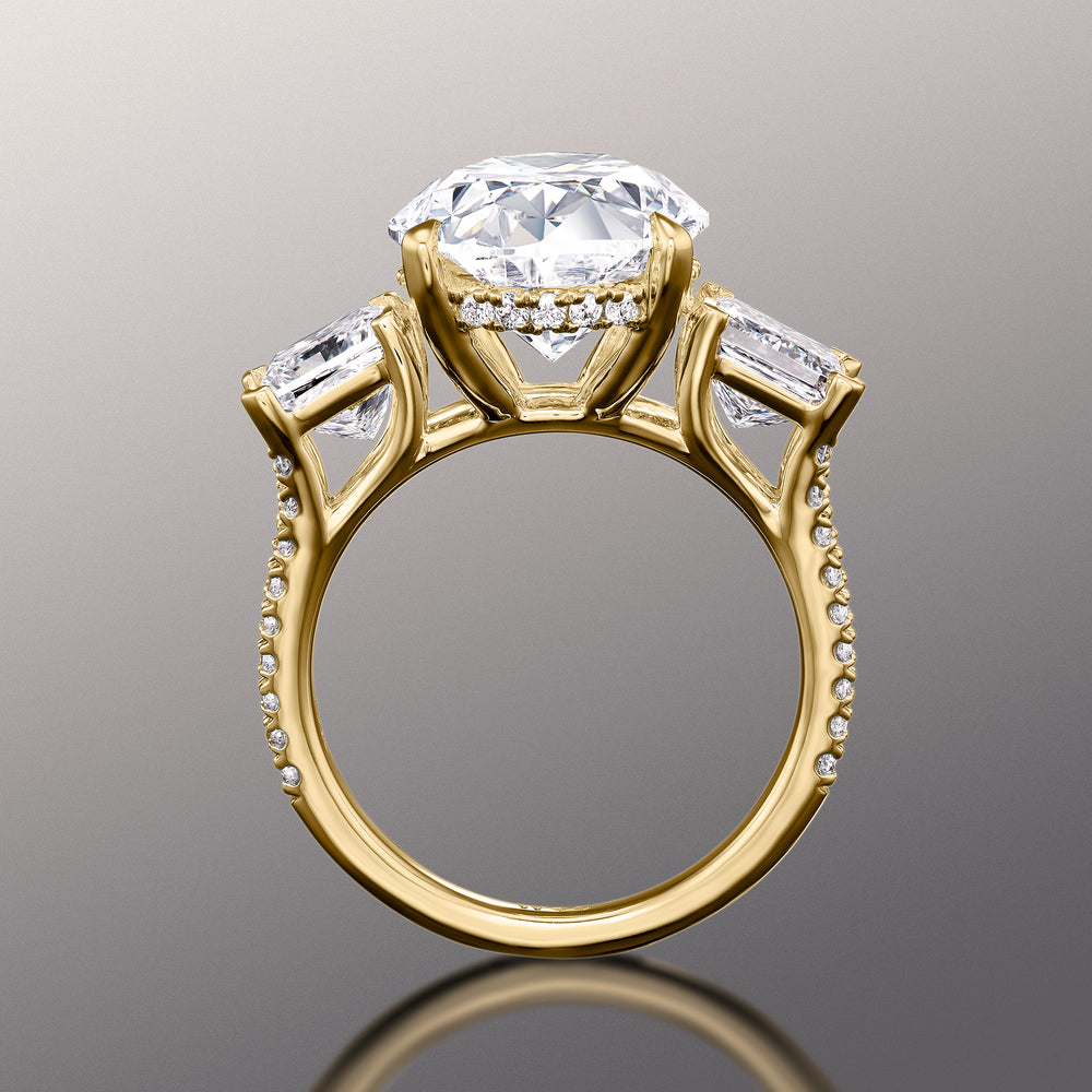 Oval Cut The Giotto Ring with Lab Grown Diamond in 14KT Yellow Gold view 3
