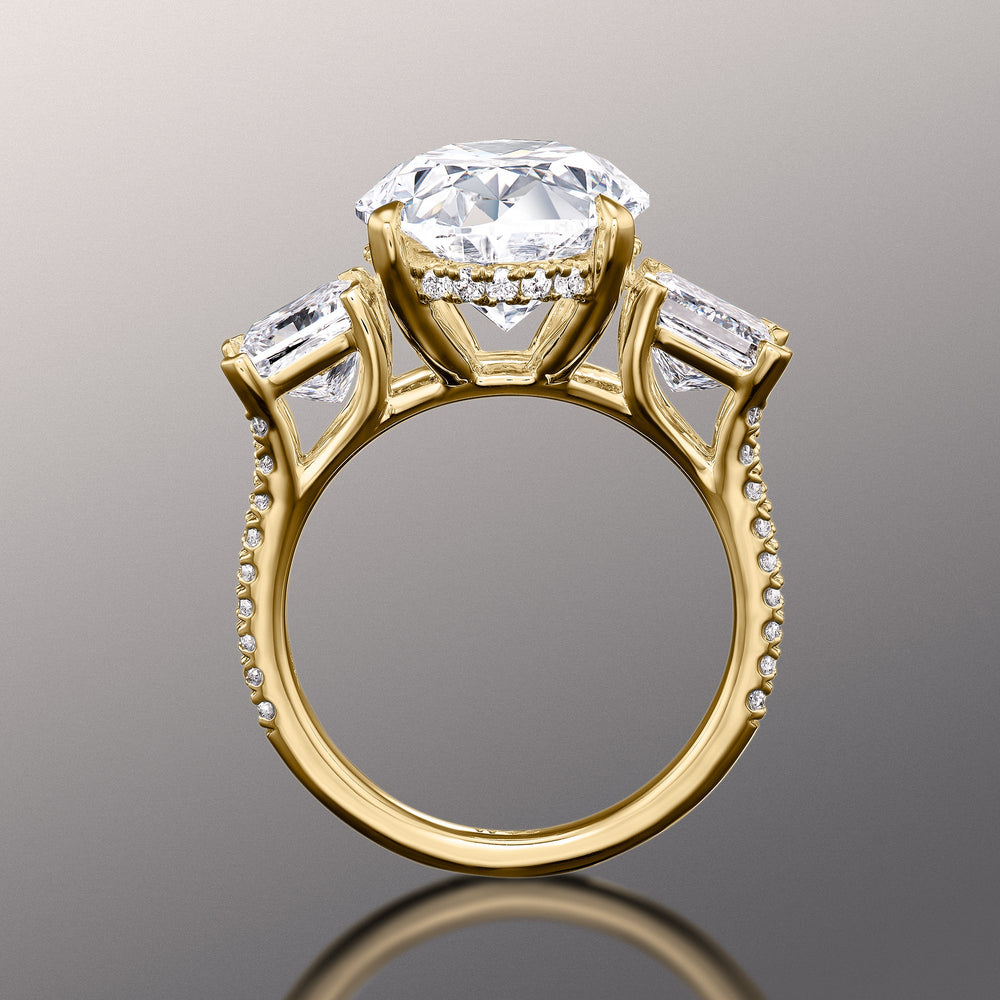 The Giotto Ring with Oval Cut Diamond in 14KT Yellow Gold view 3

