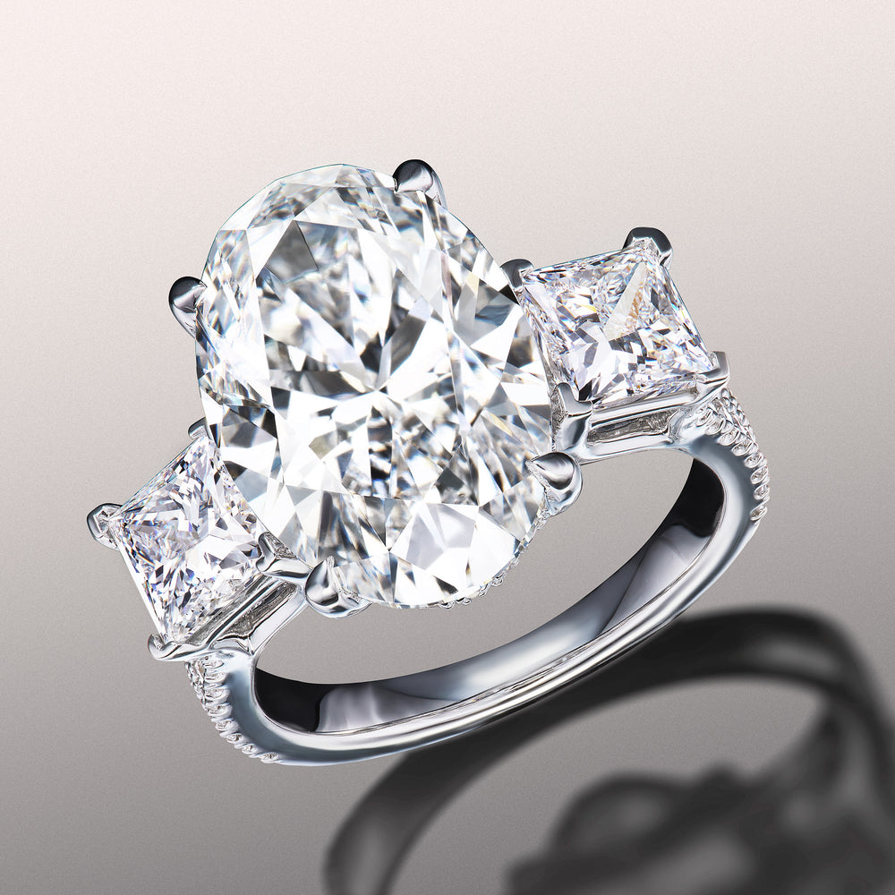 Oval Cut The Giotto Ring with Lab Grown Diamond in 14KT White Gold view 2
