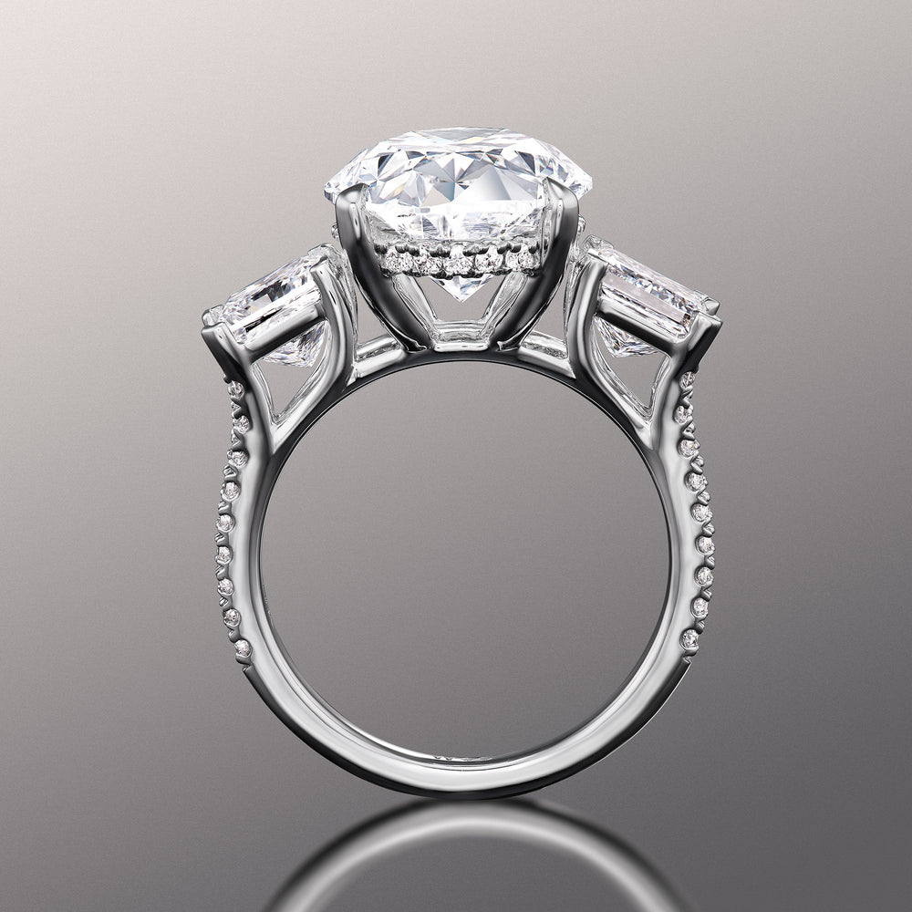 The Giotto Ring with Oval Cut Diamond in 14KT Platinum view 3
