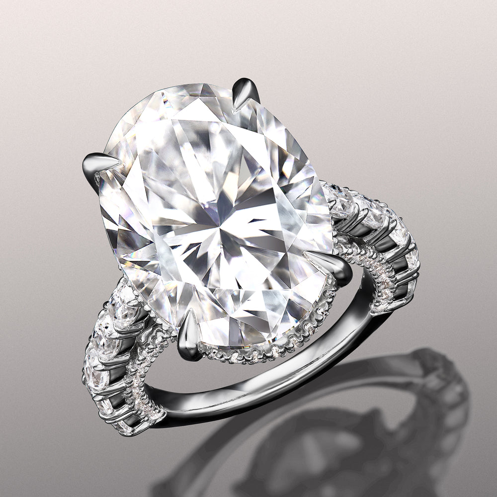 Oval Cut The Klimt Ring with Lab Grown Diamond in 14KT White Gold view 2
