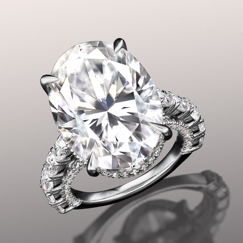 The Klimt Ring with Oval Cut Diamond in 14KT Platinum view 2
