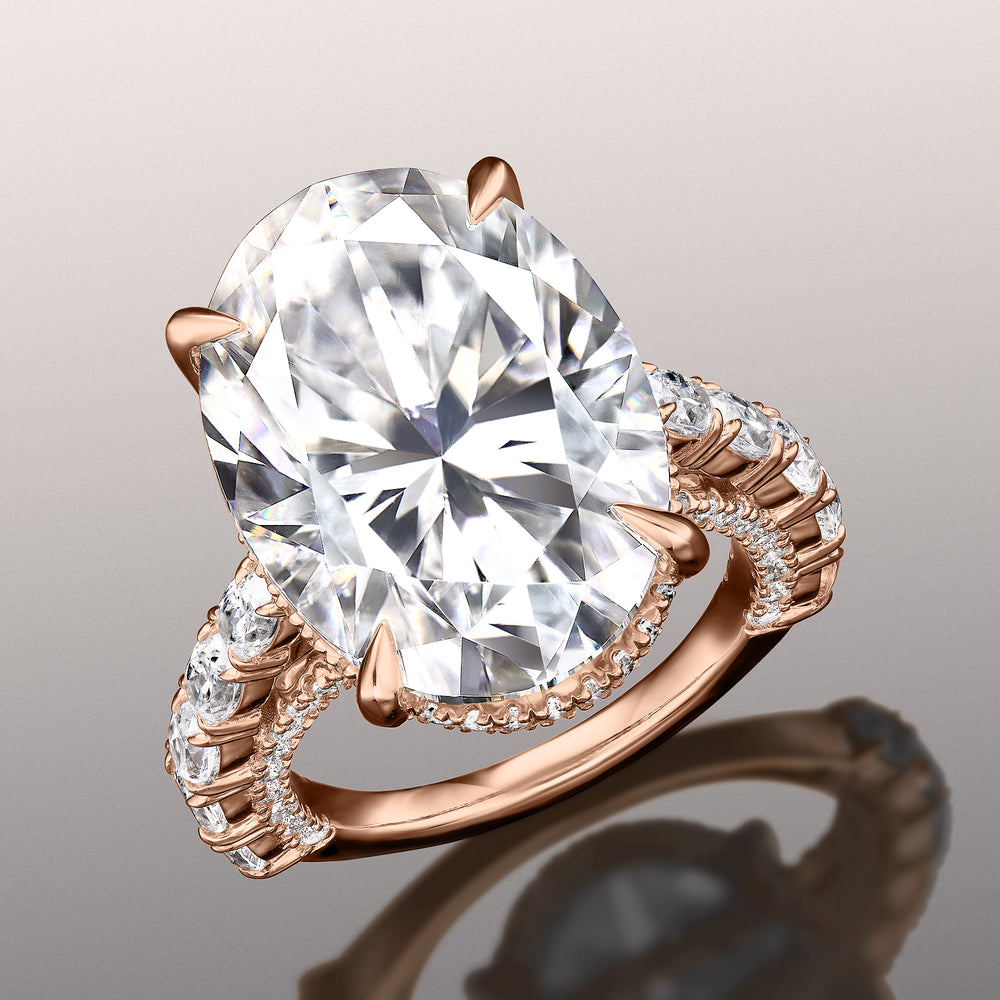 Oval Cut The Klimt Ring with Lab Grown Diamond in 14KT Rose Gold view 2
