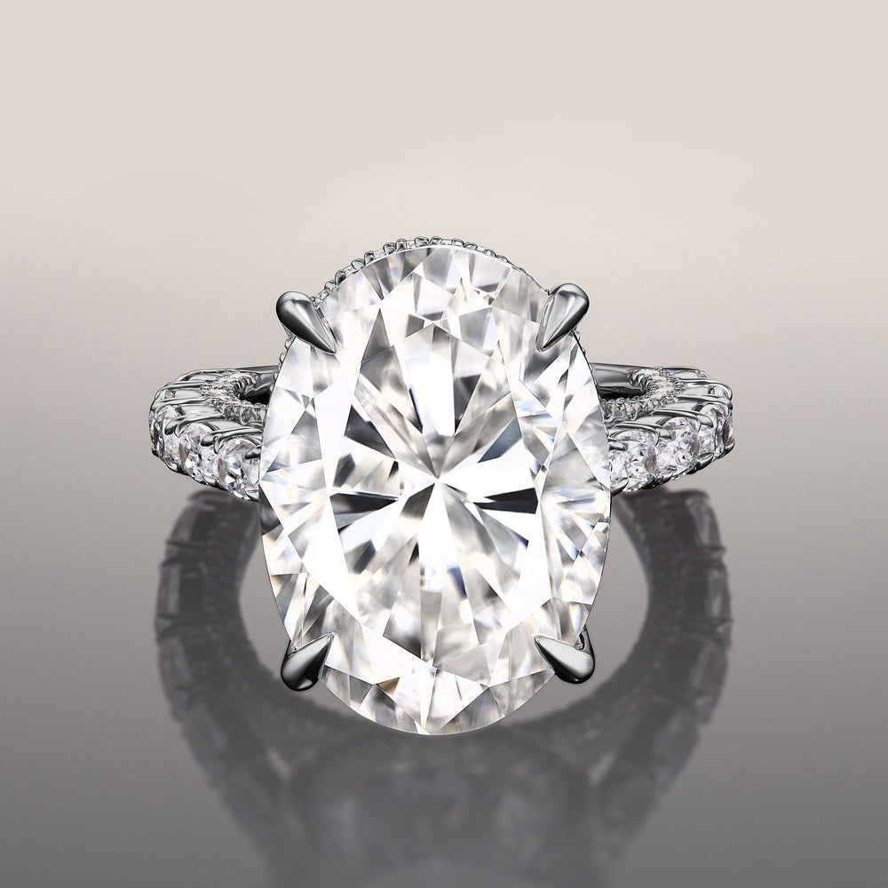 The Klimt Ring with Oval Cut Diamond in 14KT Platinum view 1
