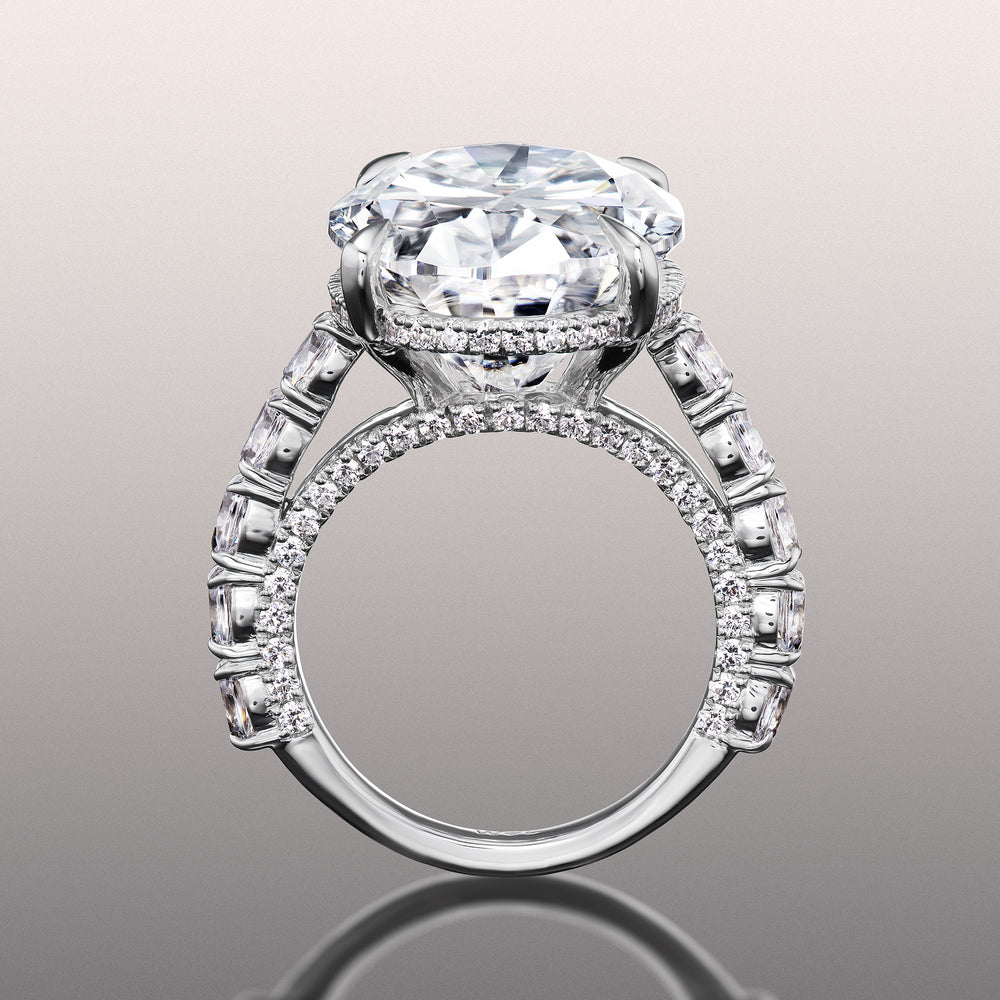 Oval Cut The Klimt Ring with Lab Grown Diamond in 14KT White Gold view 3
